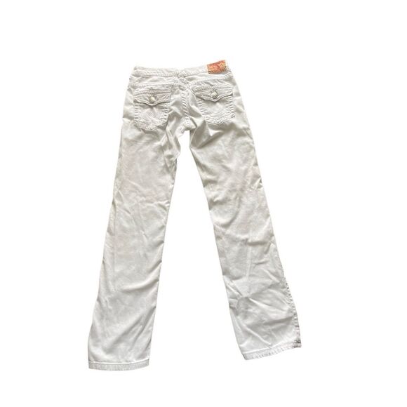 Y2K true religion, women’s Johnny T boot cut white denim jeans, low rise - Picture 1 of 7